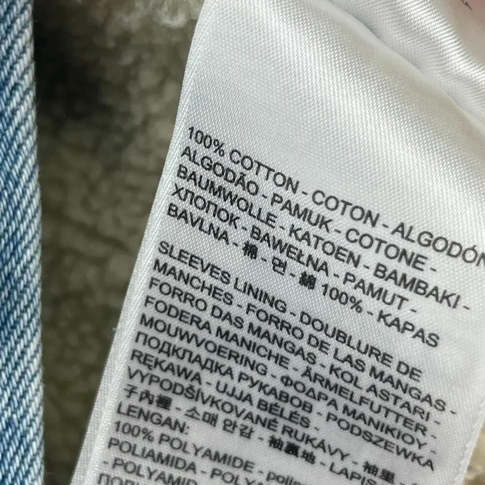 Levi's Light Blue Denim Sherpa Collar Jacket - Picture 15 of 16